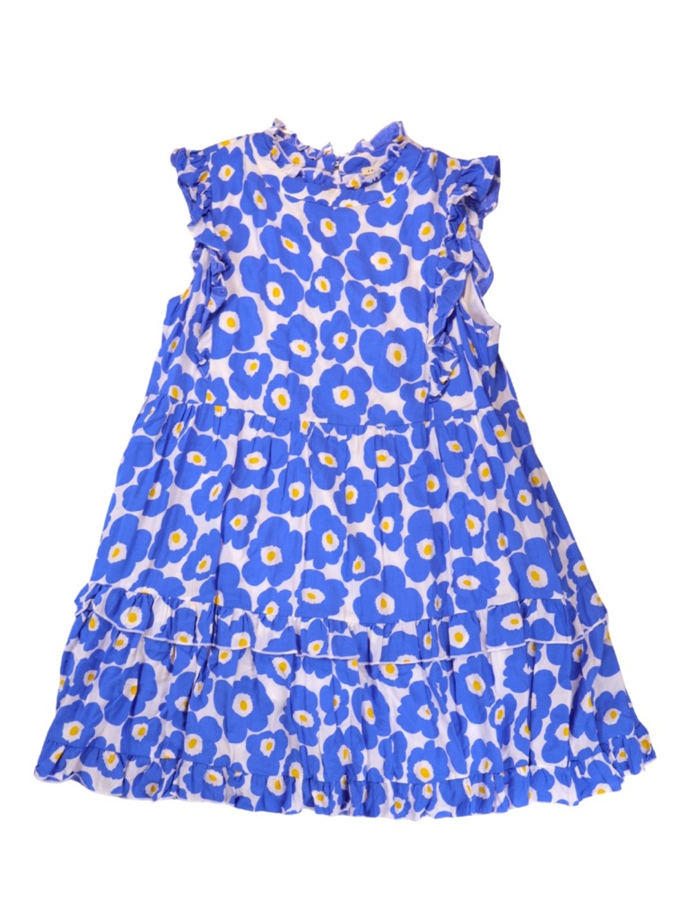 JODIFL Blue Floral Asymmetrical Ruffle Dress